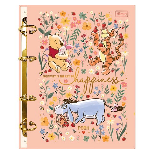 Caderno Argolado Capa dura Colegial Pooh 80 folhas Tilibra