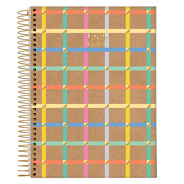 Caderno Espiral Capa dura Colegial Kraft Color 10mat/160fls Jandaia