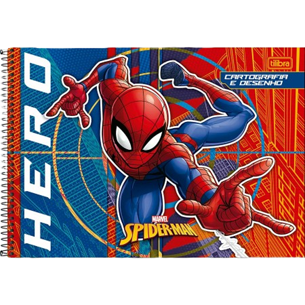 Caderno Espiral Cartografia/Desenho Spider Man 80fls Tilibra