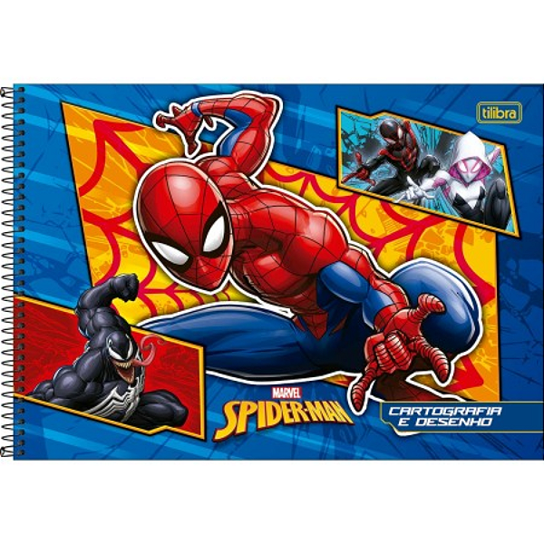 Caderno Espiral Cartografia/Desenho Spider Man 80 folhas Tilibra