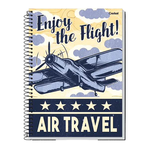 Caderno Espiral Capa dura Golden Years 10Mat/160fls Credeal