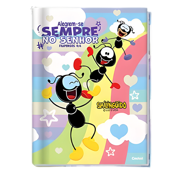 Caderno Brochurão Capa dura smilinguido 80 folhas Credeal