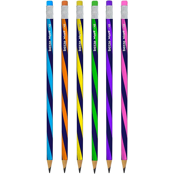 Lápis preto com borracha Wave neon Bazze