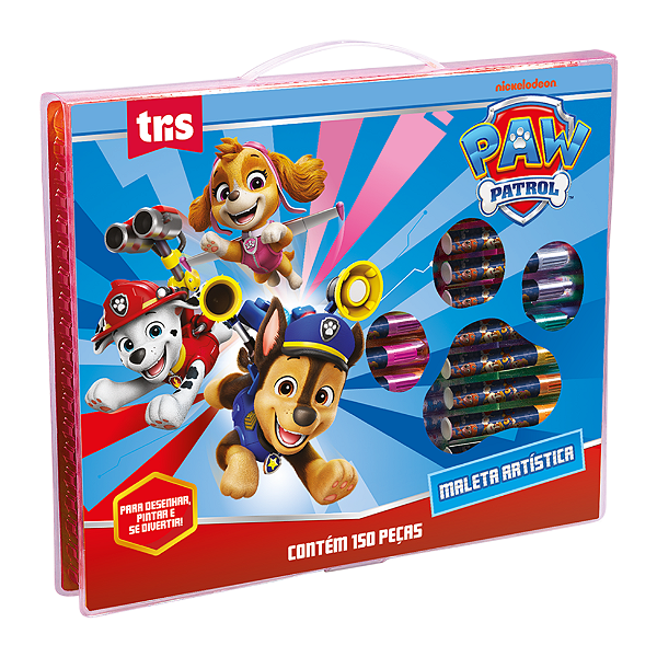 Maleta Artística 150 Peças Patrulha Canina Tris