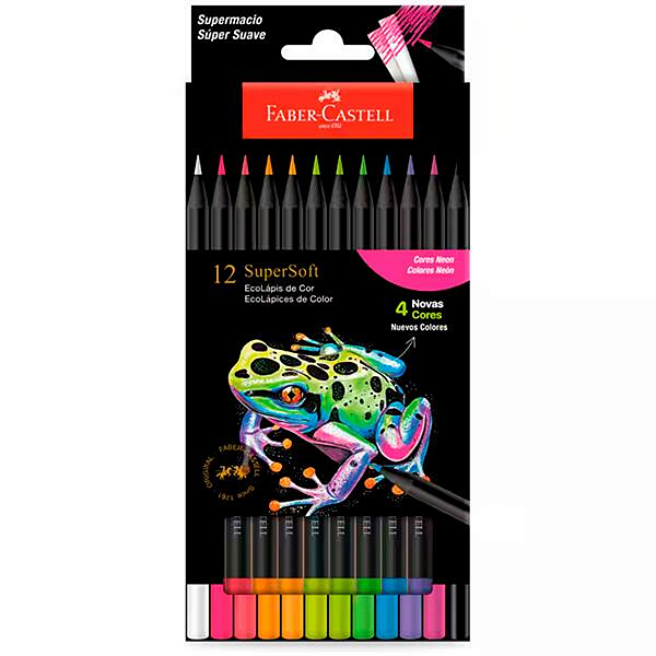 Lápis de cor 12 unidades Super Soft Neon Faber Castell