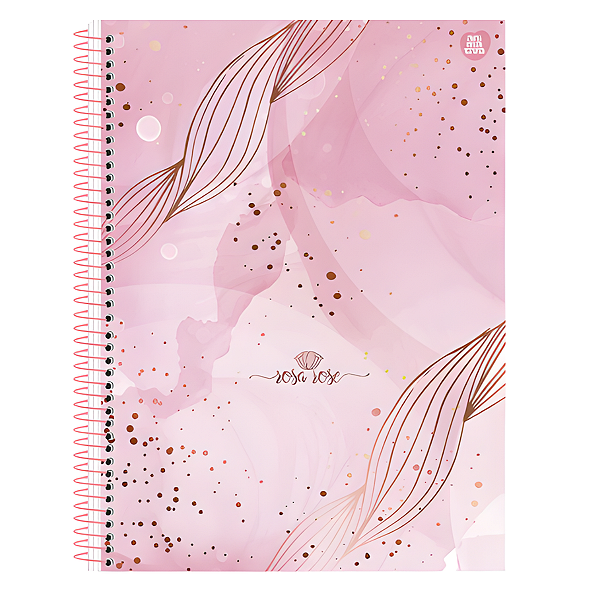 Caderno Esp Cd 10Mat/160fls Rosa Rose Animativa