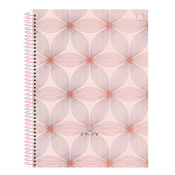 Caderno Espiral Capa dura Uni 15Mat/240fls Rosa Rose Animativa