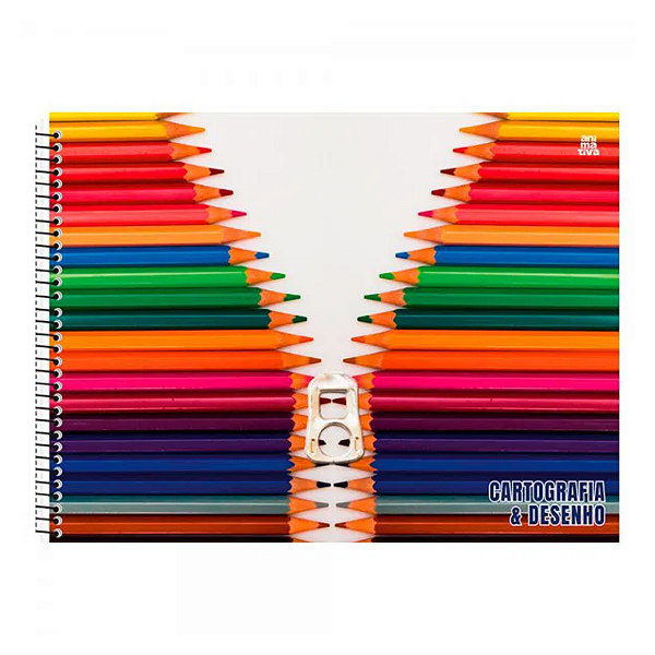 Caderno Espiral Cd Cartografia e Desenho 60 folhas Animativa