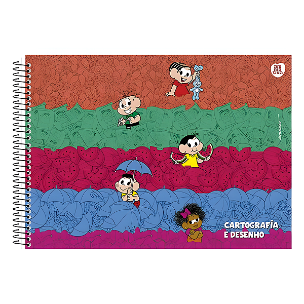 Caderno Cartografia e Desenho Turma da mônica 60fls Animativa