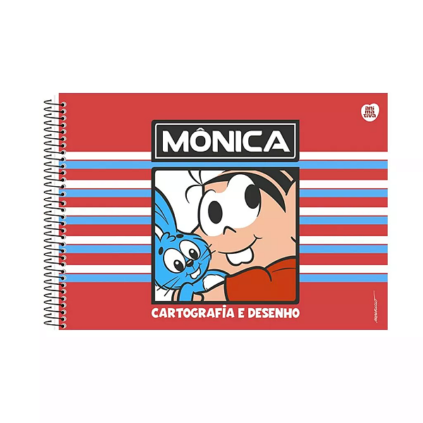 Caderno Cartografia/Desenho Capa dura Turma da Mônica 60fls Animativa