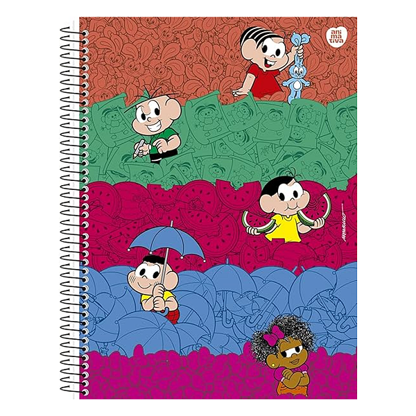 Caderno Espiral Cd 10 Matérias/160 folhas Turma da Mônica Animativa