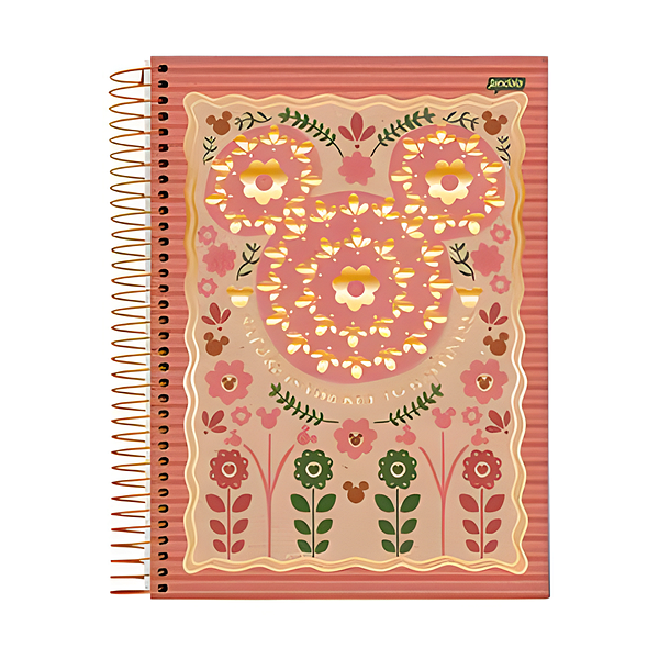 Caderno Espiral Cd Mickey e Minnie 160 folhas Animativa