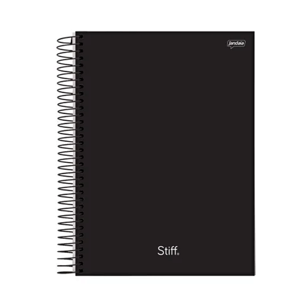 Caderno Espiral Capa dura Stiff preto 20Mat/320fls Jandaia
