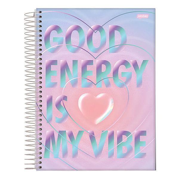 Caderno Espiral Capa dura Uni 10Mat/160fls Holográfica Jandaia