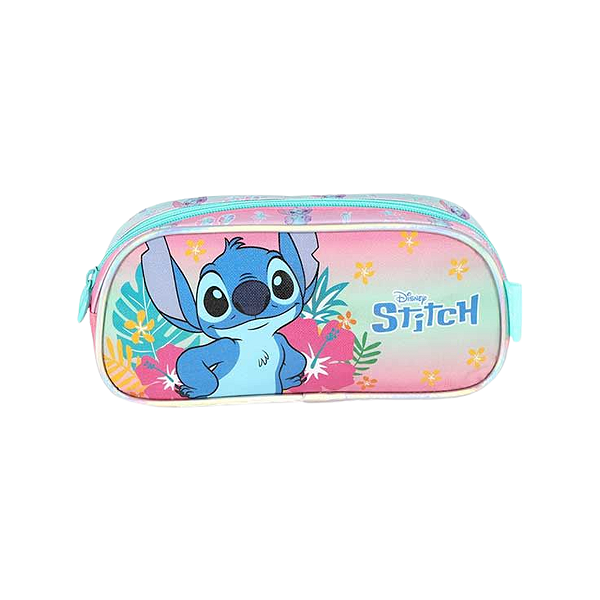 Estojo 1 Divisória Stitch Rosa Luxcel