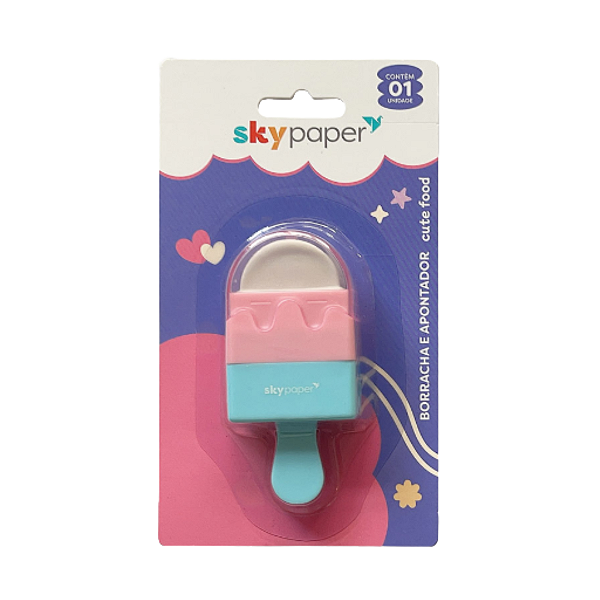 Borracha e Apontador Cute Food Picolé Skypaper