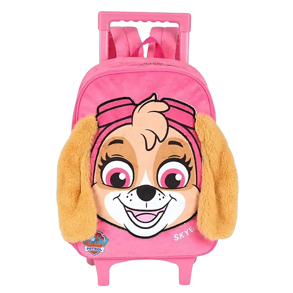 Mochila de Carrinho Patrulha Canina Skye Rosa Infantil Luxcel