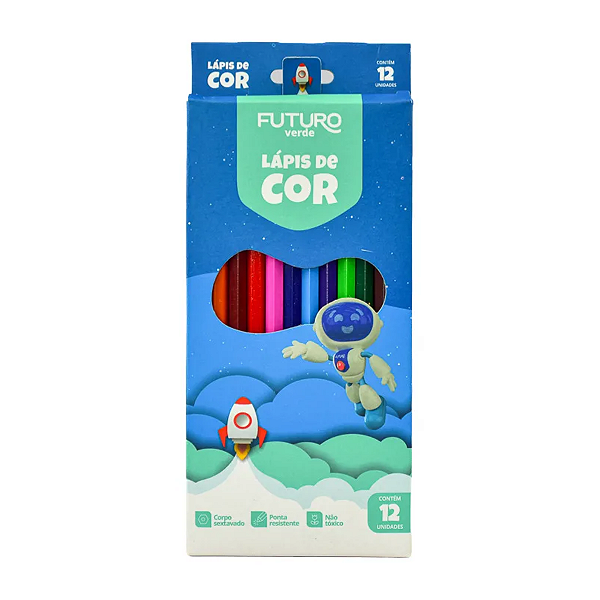 Lápis De Cor Sextavado 12 Cores Futuro
