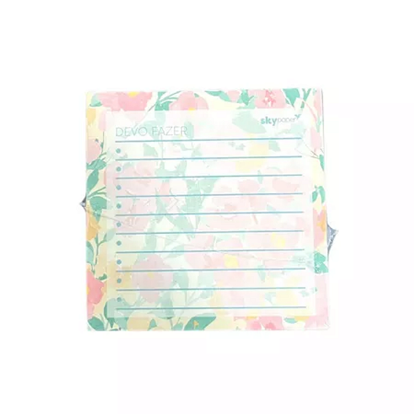 Bloco de Anotação Floral 1000fls 70X70MM Skypaper