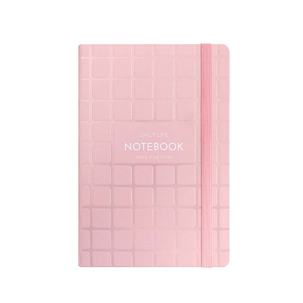 Caderno Costurado A7 Mini 80 folhas Notebook Rosa Skypaper