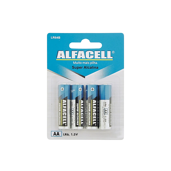 Pilha AA Super Alcalina 1.5V C/4UNI Alfacell