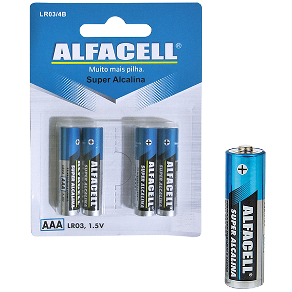 Pilha AAA Super Alcalina C/4UNI Alfacell