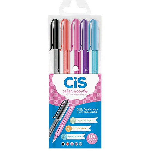 Caneta Esferográfica Color Scents 1.2mm C/5uni Cis