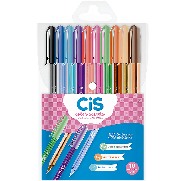 Caneta Esferográfica 1.2mm Color Scents C/10UNI CIS