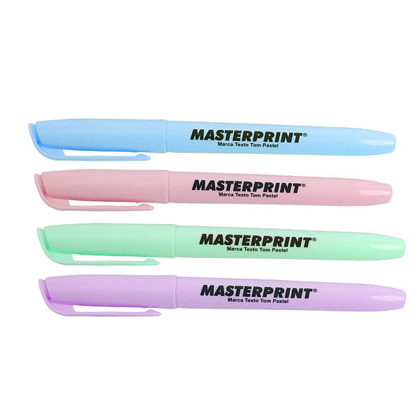 Kit Marca Texto Com 4 Cores Pastel Masterprint