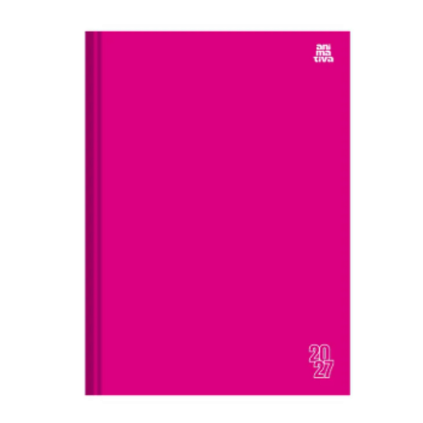 Agenda Capa dura Costurada CD 1/4 Kbom Pink 2027 Animativa