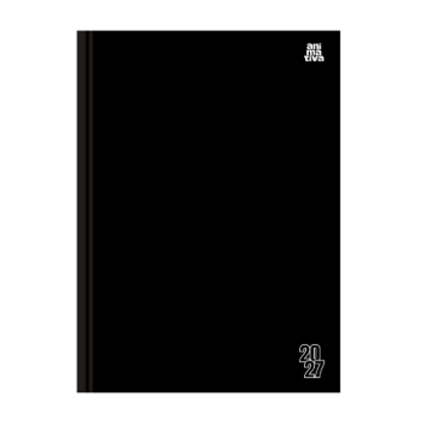 Agenda Permanente Costurado Kbom 2027 Preto Animativa