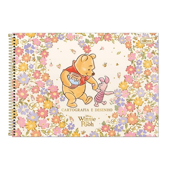 Caderno Cartografia e Desenho Capa dura Pooh 80fls Tilibra