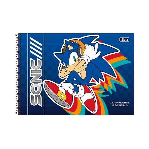 Caderno Espiral Cartografia e Desenho Sonic 80 folhas Capa dura Tilibra