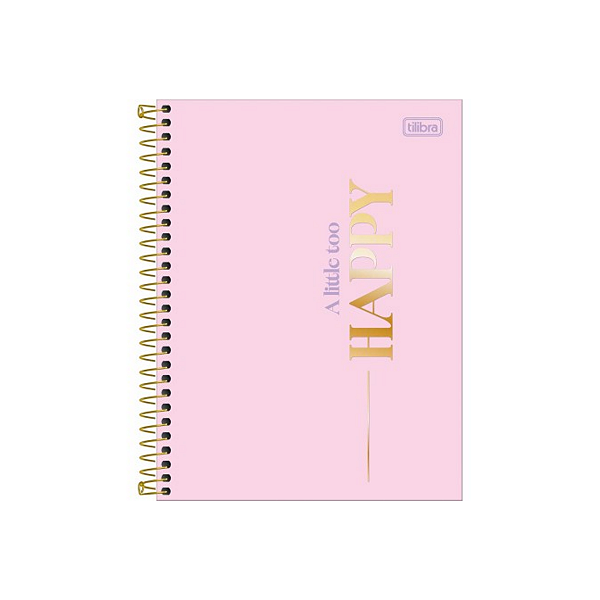 Caderno Espiral Capa dura Universitário Happy 01Mat/80fls Tilibra