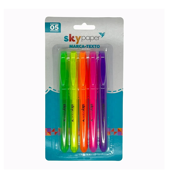 Marca Texto 5 cores Skypaper