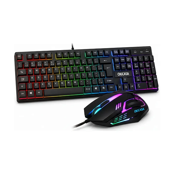 Kit Teclado e Mouse Gamer Okicasa