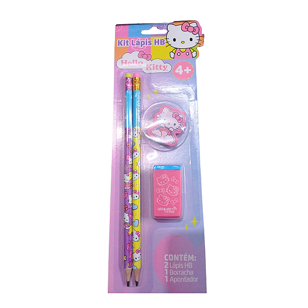 Kit Lápis+Borracha+Apontador Hello Kitty LEOLEO