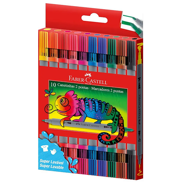 Canetinha 2 pontas C/20 Cores Faber Castell