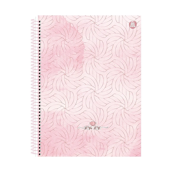 Caderno Espiral Universitário Capa dura 10Mat/160FLS Rosa Rose Animativa