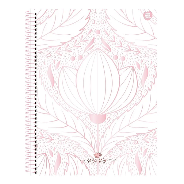 Caderno Espiral Universitário Cd 10Mat/160FLS Rosa Rose Animativa