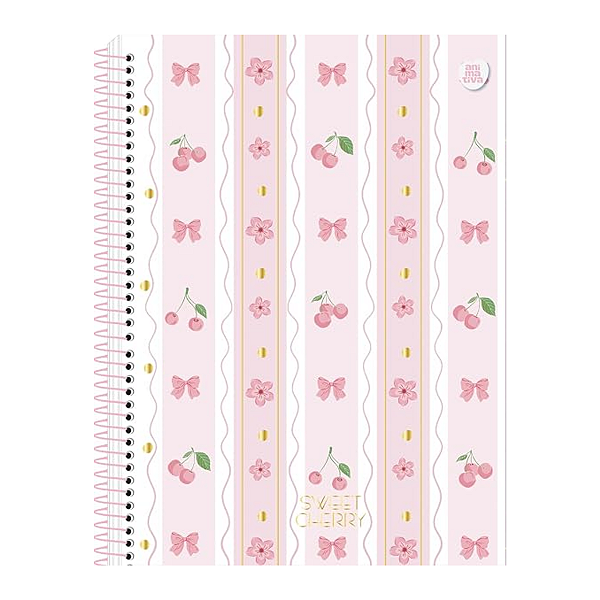 Caderno Espiral Capa dura Universitário Sweet Cherry 10Mat/160fls Animativa