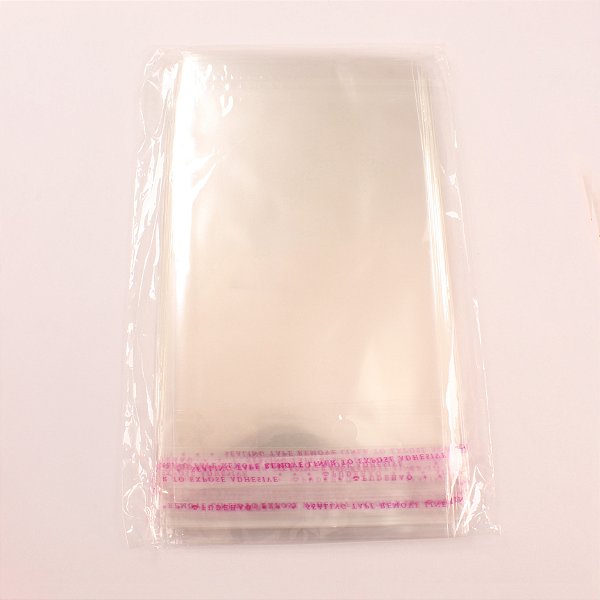 Embalagem Plástica Adesiva Transparente 9x13+3cm