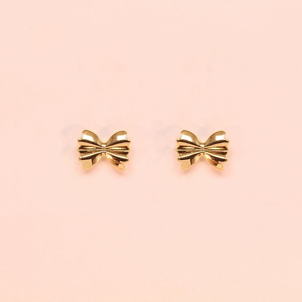 Brinco com Design Gravatinha Folheado a Ouro 18k