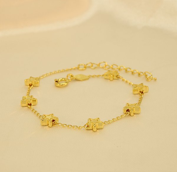 Pulseira com Detalhes em Estrela Folheado a Ouro 18k