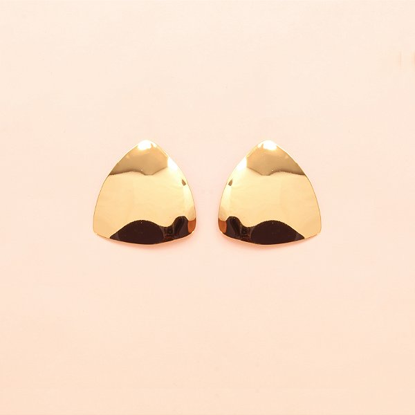 Brinco Triangular Chapado Folheado a Ouro 18k