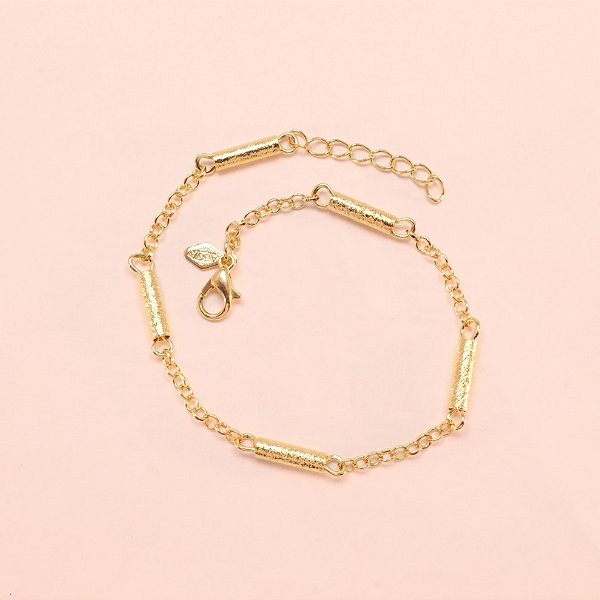 Pulseira com Detalhes em Canutilho Folheado a Ouro 18k