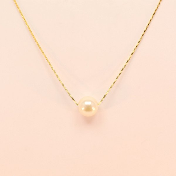 Gargantilha com Pérola Folheada a Ouro 18k