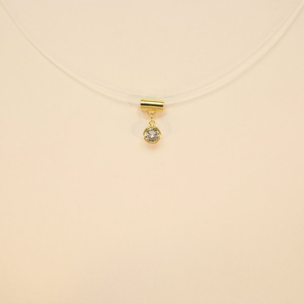 Gargantilha Ponto de Luz com Zircônia Folheado a Ouro 18k