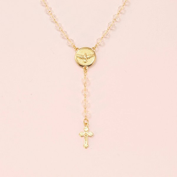 Pulseira Terço Espírito Santo Folheado a Ouro 18k