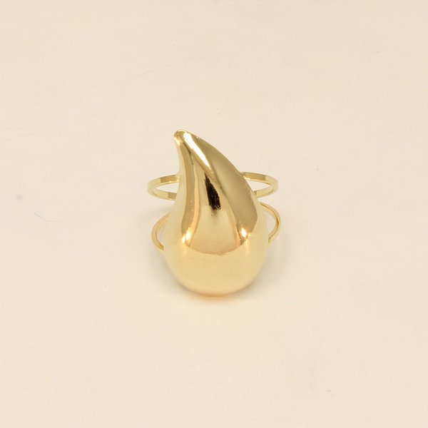 Anel com Design de Gota Folheado a Ouro 18k